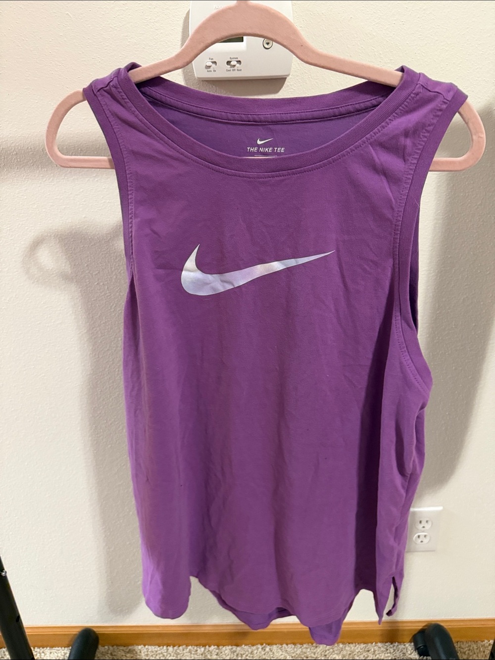 Nike Purple Muscle Tank with Silver Swoosh